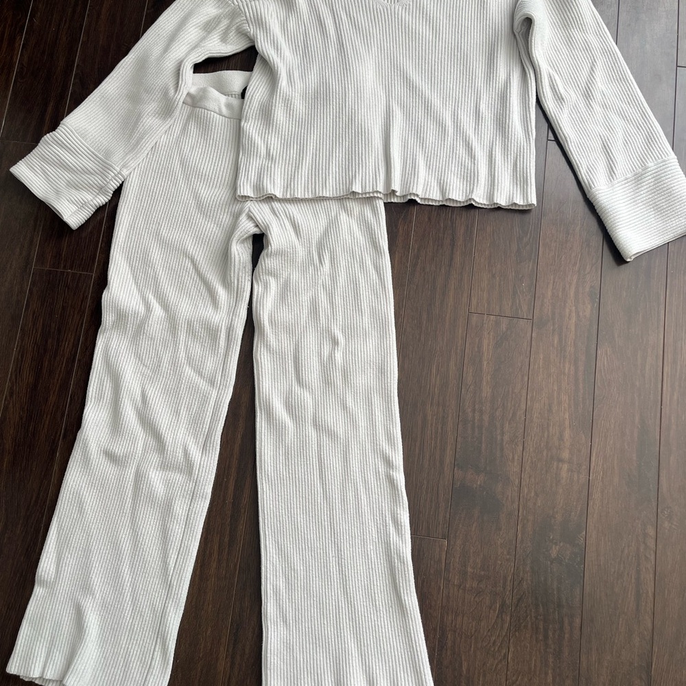 Dynamite Cream Ribbed Set